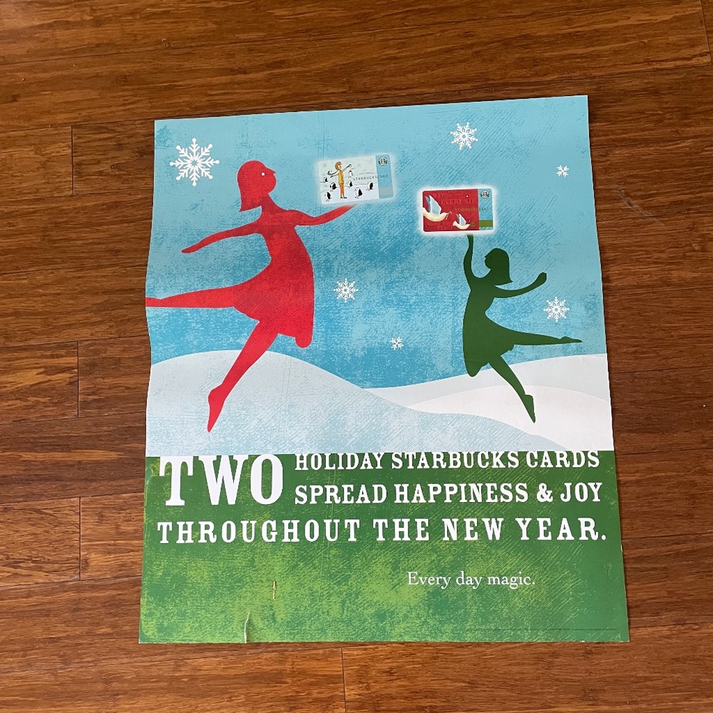 Large Starbucks Holiday Classic Vintage Poster